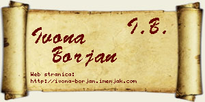 Ivona Borjan vizit kartica